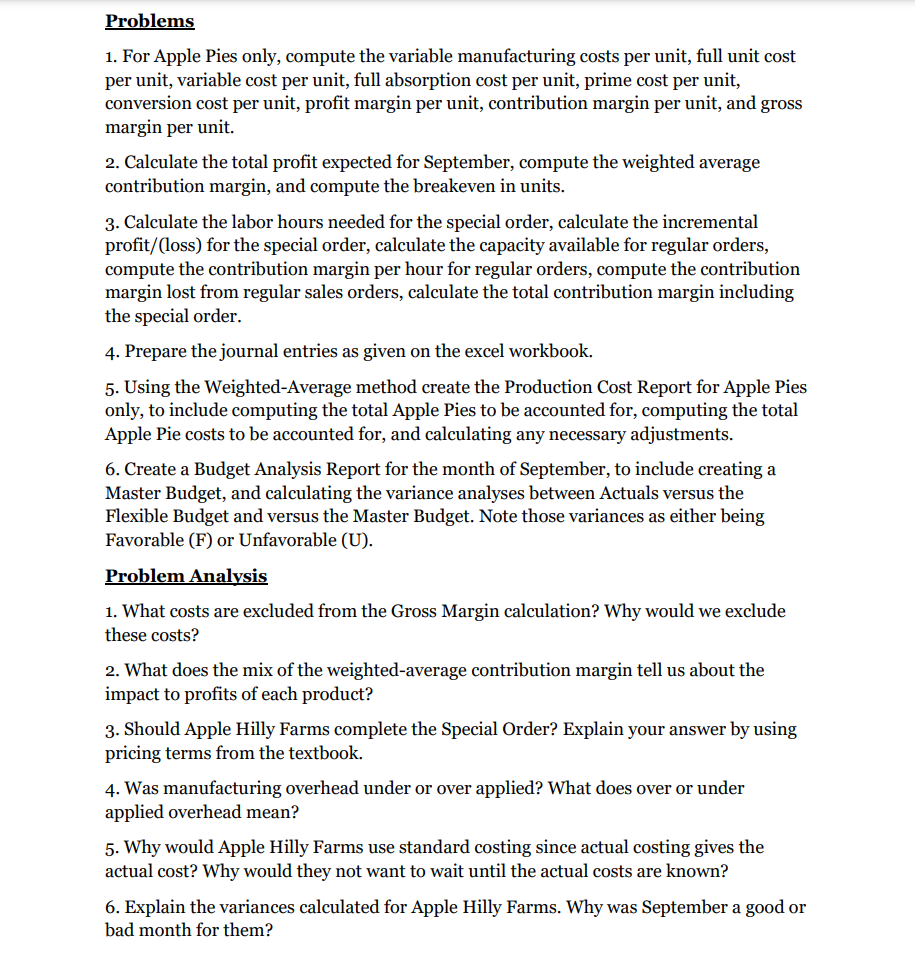 Please help with problem 1 thru 3 with calculation formula and the