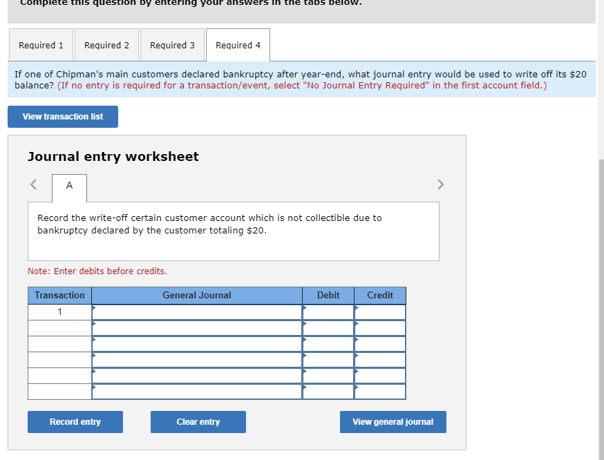 uses 1/4 of 1 percent of sales to estimate its 2. Prepare