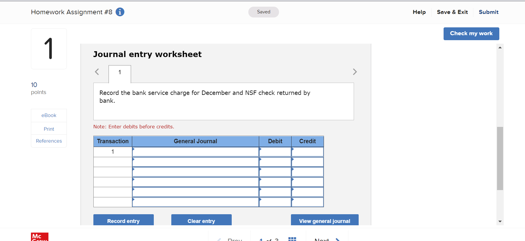 work 1 Shown is the information needed to prepare a bank reconciliation