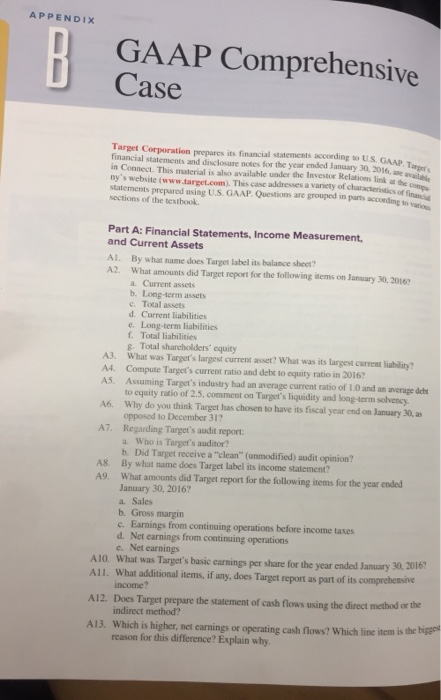  A11 -A17 . Financial statements provided on website APPENDIX GAAP Comprehensive