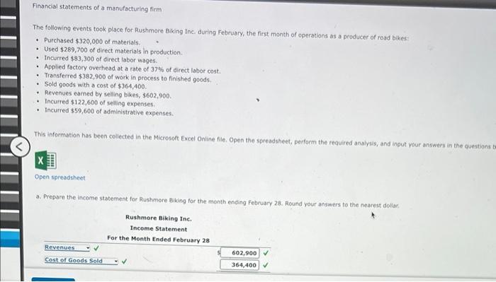 been collected in the Microsoft Excel Online fle. Open the spreadsheet, perform