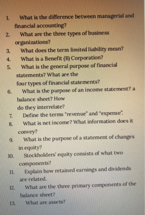 simple answers are fine! What is the difference between managerial and financial