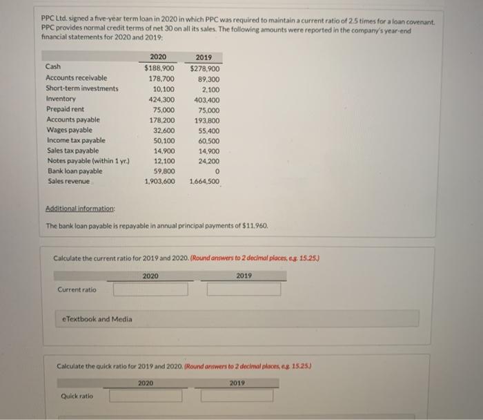 please solve all and show work. PPC Ltd. signed a five-year