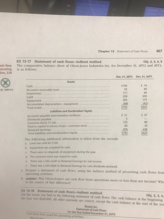  Chapter 13 Statement of Cash Flows 667 ash flow perating ties,