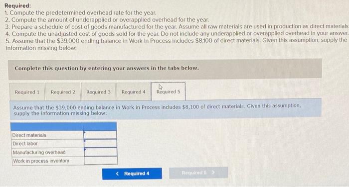 material dollars to be used in production. The company has provided the