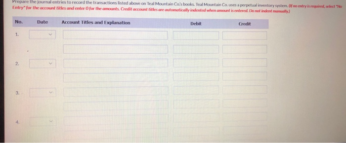 Mountain Co. 1. On April 5, purchased merchandise from Sandhill Company for