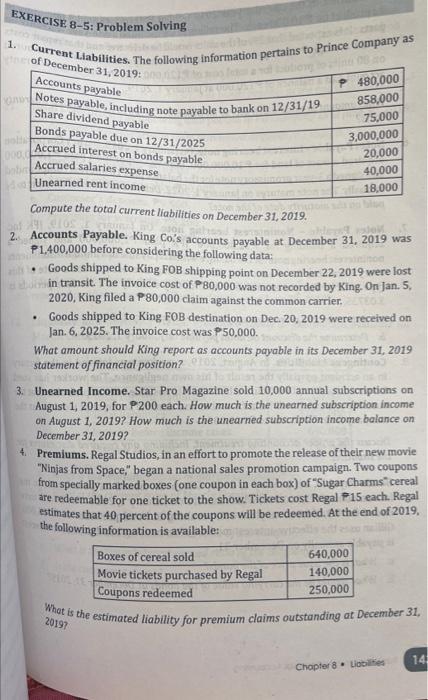  Can someone please answer this! It's Liabilities under accounting 1. Current