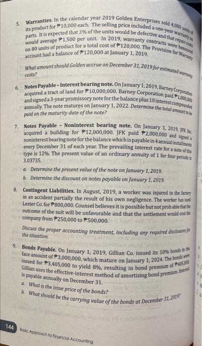 Liabilities. The following information pertains to Prince Company as of Bra Compute