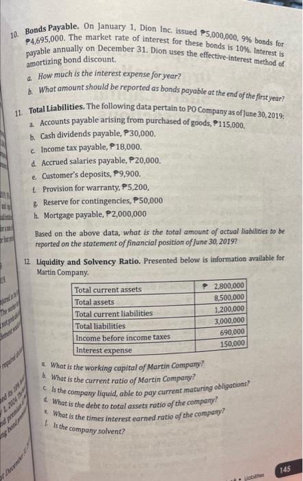 the total current liabilities on December 31, 2019. 2. Accounts Payable. King