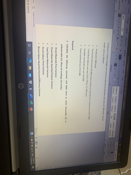 A-DE-E-391 A--A- ABC Alba Alto AaB ARCHER Font QUESTION 9: Variance Analysis