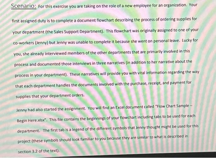  use a flowchart Scenario: For this exercise you are taking on