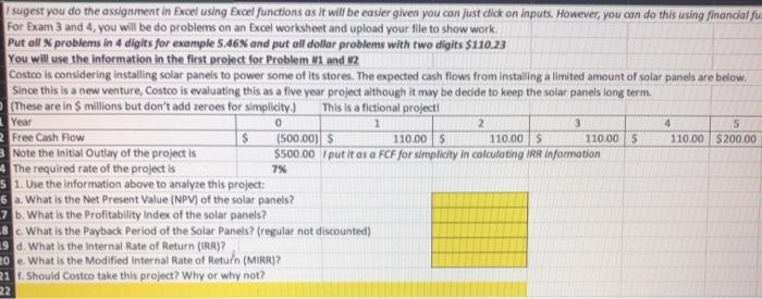  please show how todo this in excel please elaborate how you