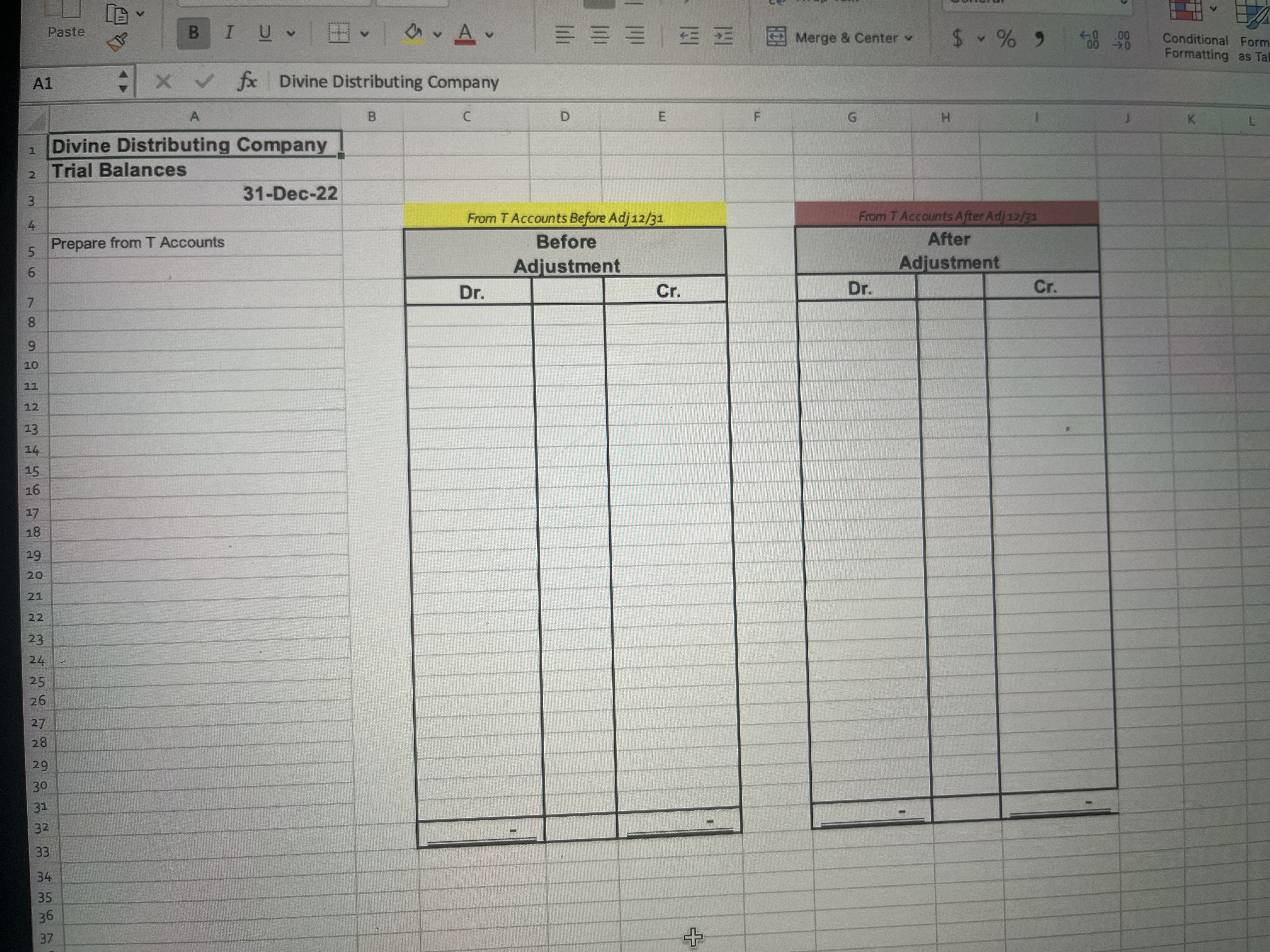  On December 1,2022, Divine Distributing Company had the following account balances.