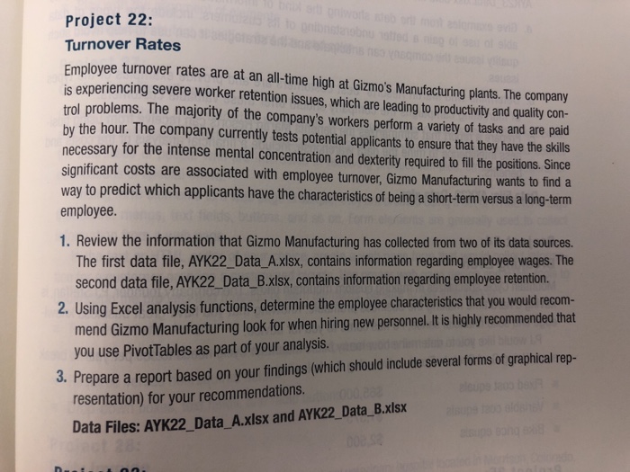  2. Using excel analysis functions, determine the employee characteristics that you