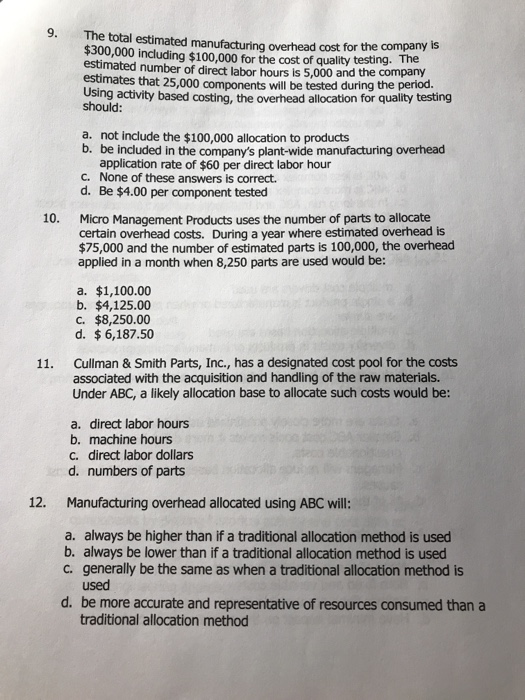 amount of profit for that product b. always be based on the