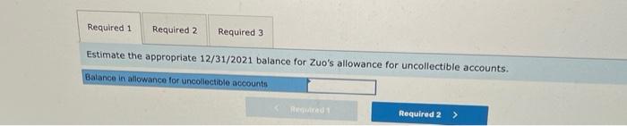 adjustments [LO7-5, 7-6) Zuo Software categorizes its accounts receivable into four age