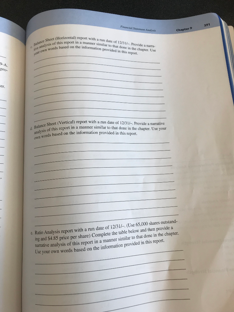 the file named IA8 P Create the following 6 financial analysis reports