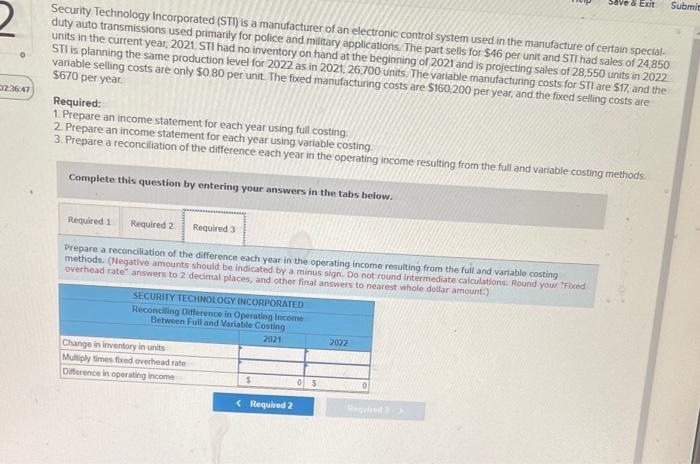  & Exit Submit 2 Security Technology Incorporated (STI) is a manufacturer