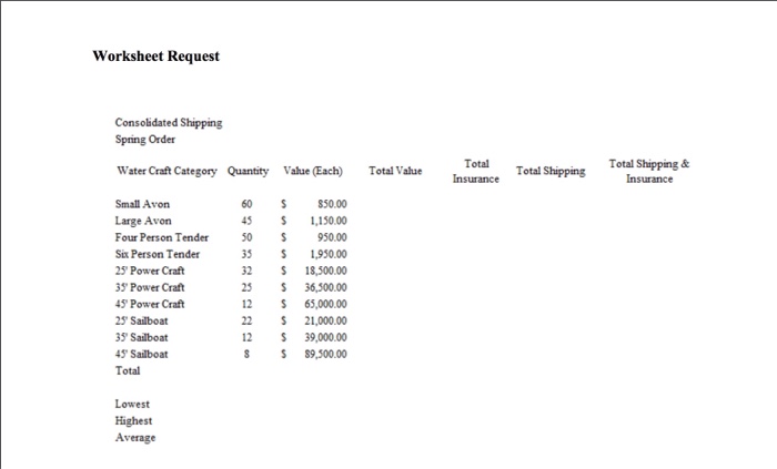 Wrap Text as needed. Do not crowd or abbreviate words. Formula screen