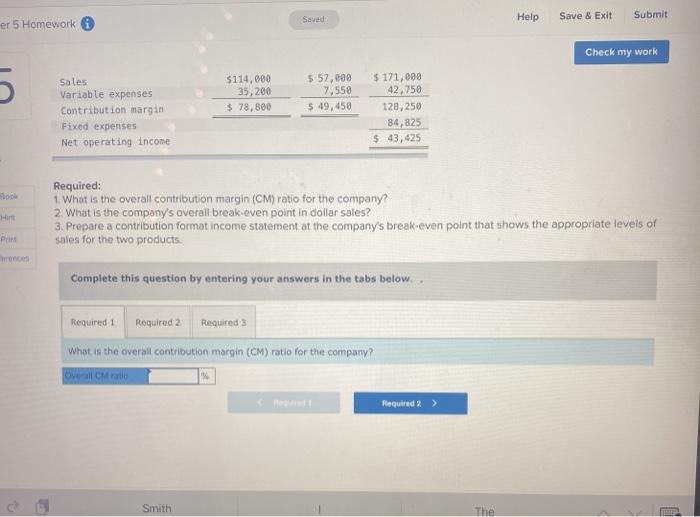 Saved Help Save & Exit Submit er 5 Homework Check my