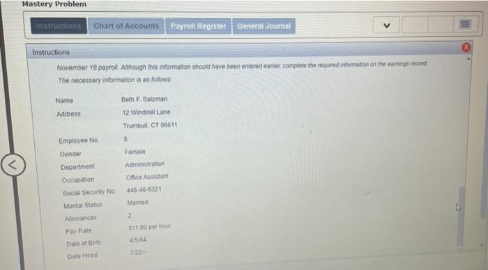 Collection Agency Listed below are the name, number of allowances claimed, marital