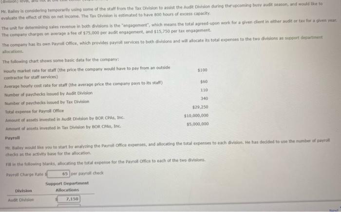 24.01 help with ANALYSIS AND FINAL QUESTIONS Af. Bailey is considering tenporarlly