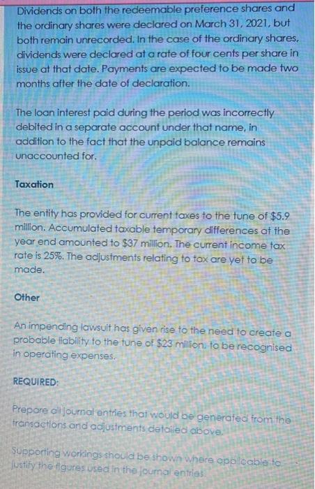 Redeemable preference share capital @ $1.50 each 8% Loan Loan interest Retained