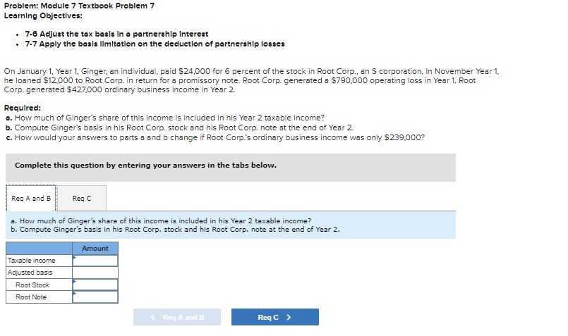 Problem: Module 7 Textbook Problem 7 Learning Objectlves: - 7-6 Acljust