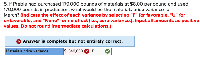 information applies to the questions displayed below.] Preble Company manufactures one product.