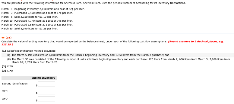 Colada Corp. for 2017, 2018, and 2019. Beginning Inventory Ending Inventory Cost