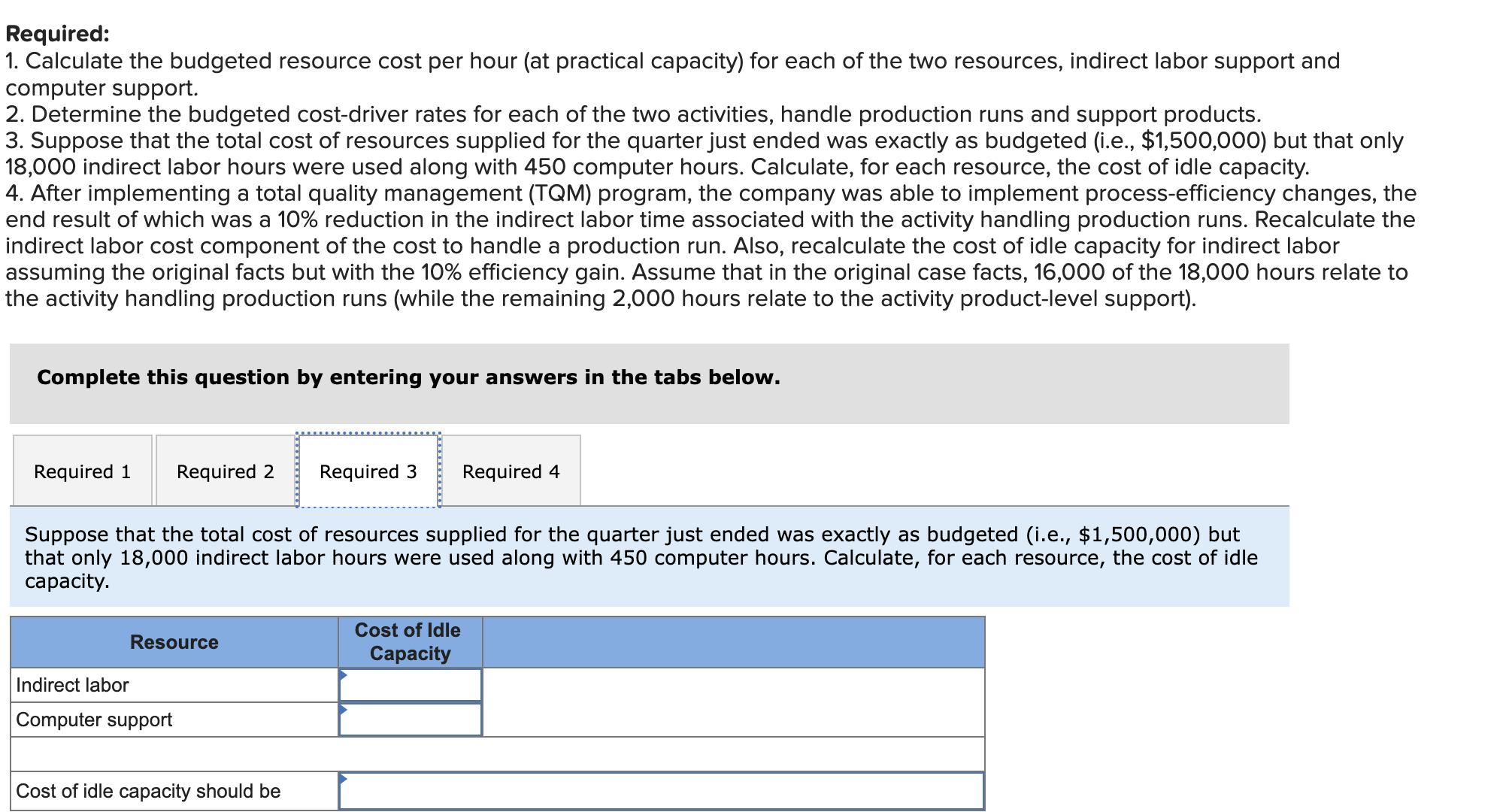 the TDABC system produces. It is now wondering how this system can