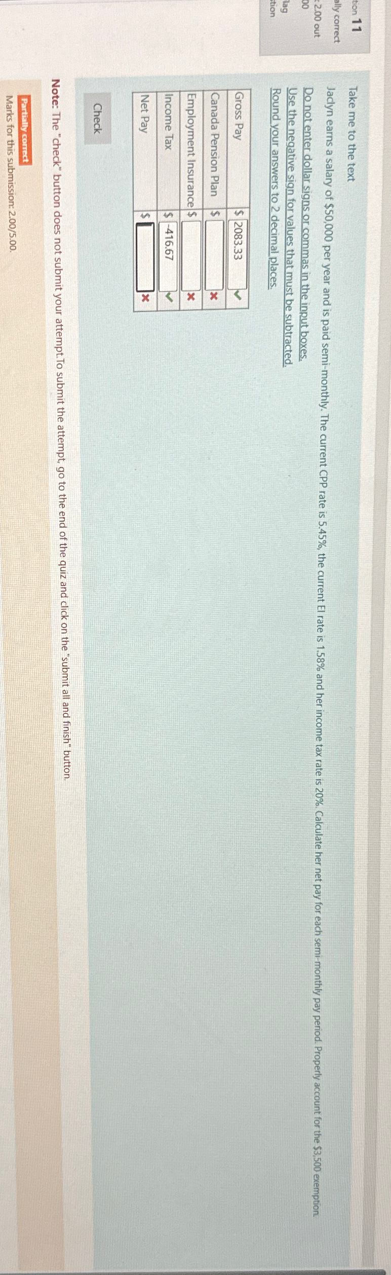  Take me to the text Do not enter dollar signs or