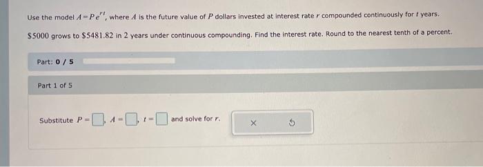  Use the model 4-pe", where A is the future value of