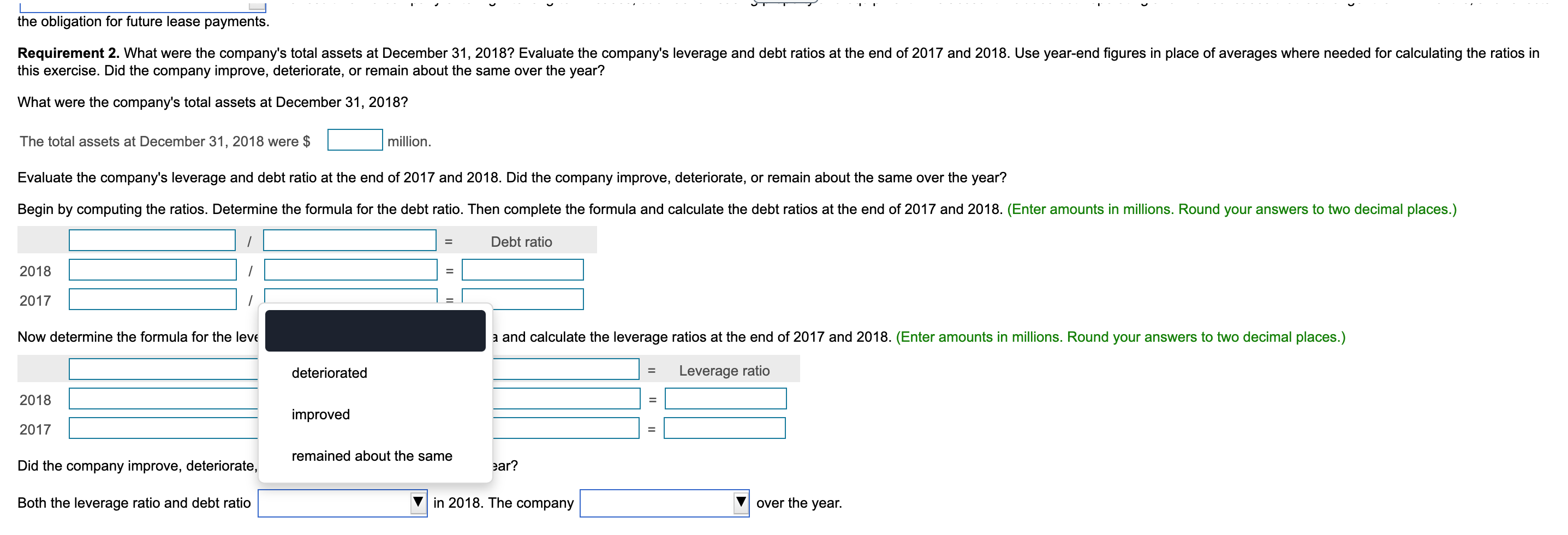 balance sheets and income statements reported the following amounts: (Click the icon