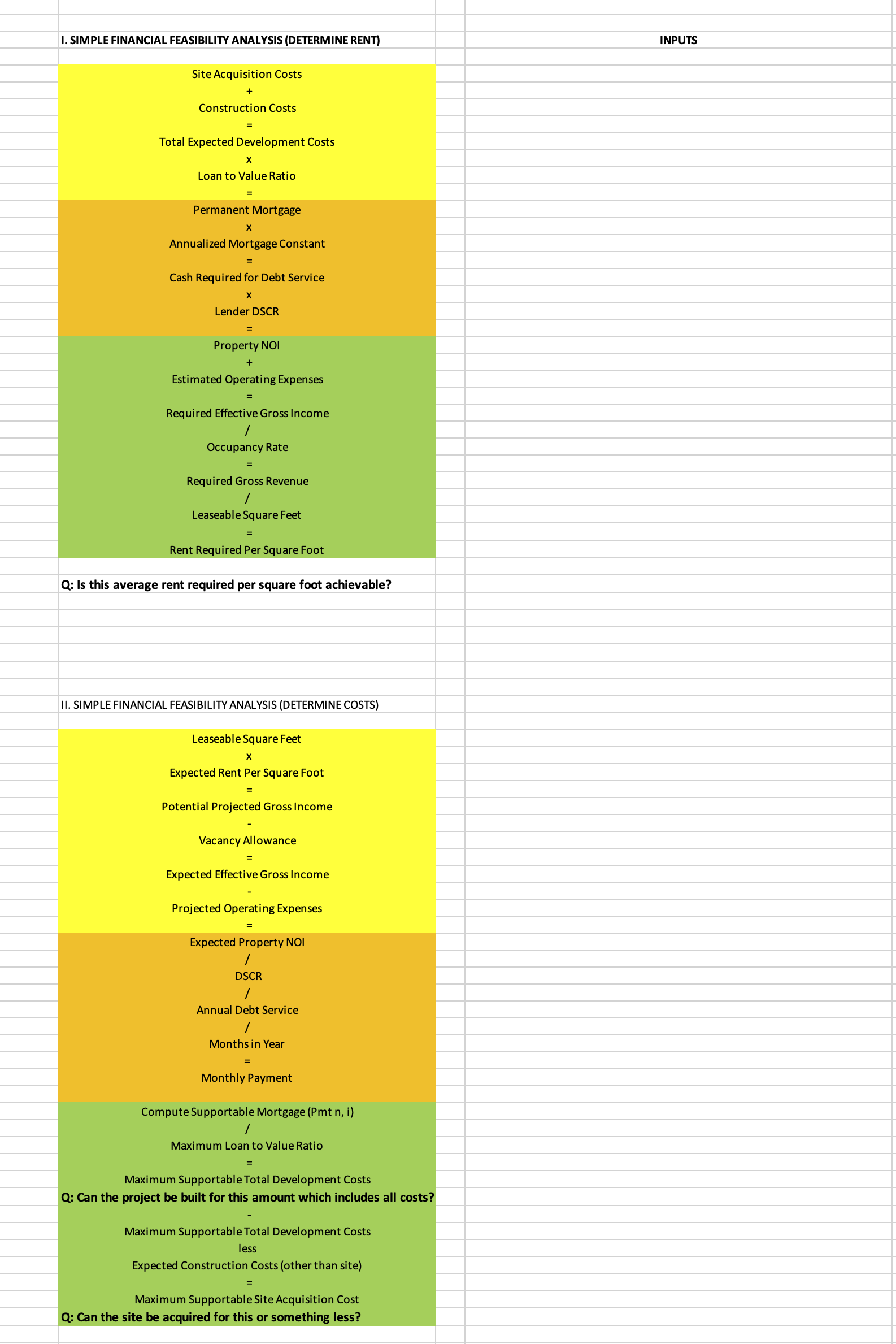  Please use the excel tamplate to complete, show calculation formula step