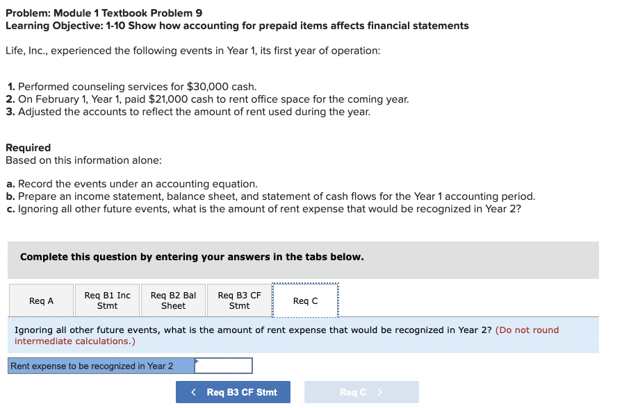 paid $21,000 cash to rent office space for the coming year. 3.