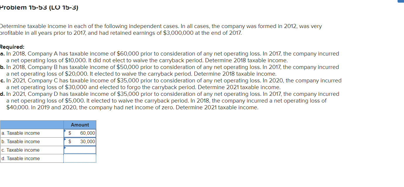  Problem 1b-b3(LU 1b-3) Determine taxable income in each of the following