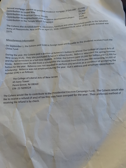 In Schedule 3, Non-Refundable Cred Form 8283 - Noncash Donations, For ons