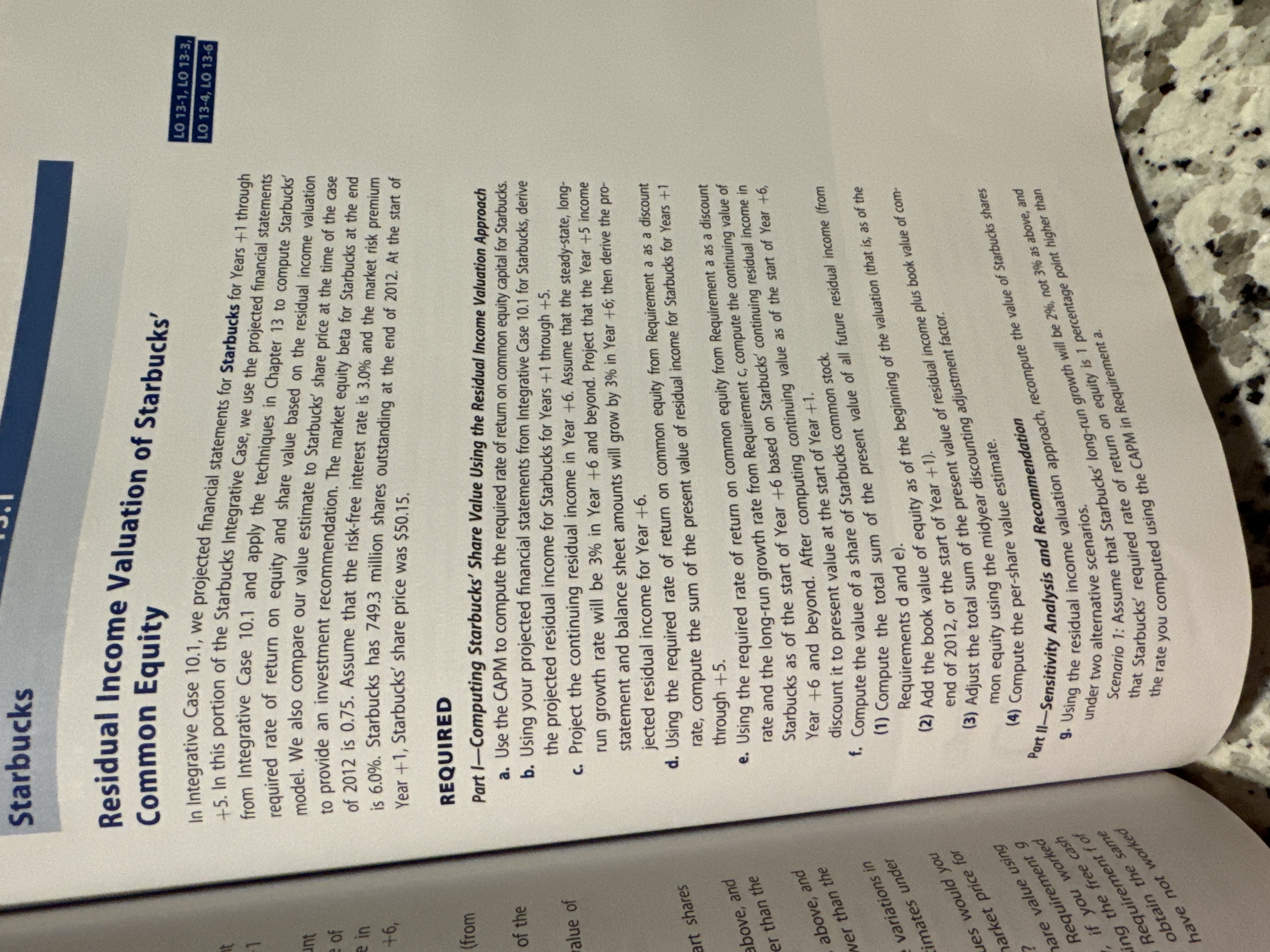  In Integrative Case 10.1, we projected financial statements for Starbucks for