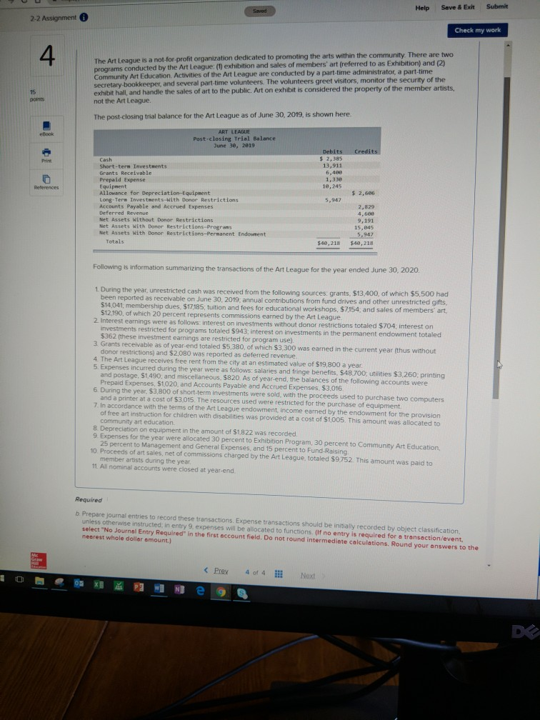 Help Save & Exit Submit 2-2 Assignment Check my work 4