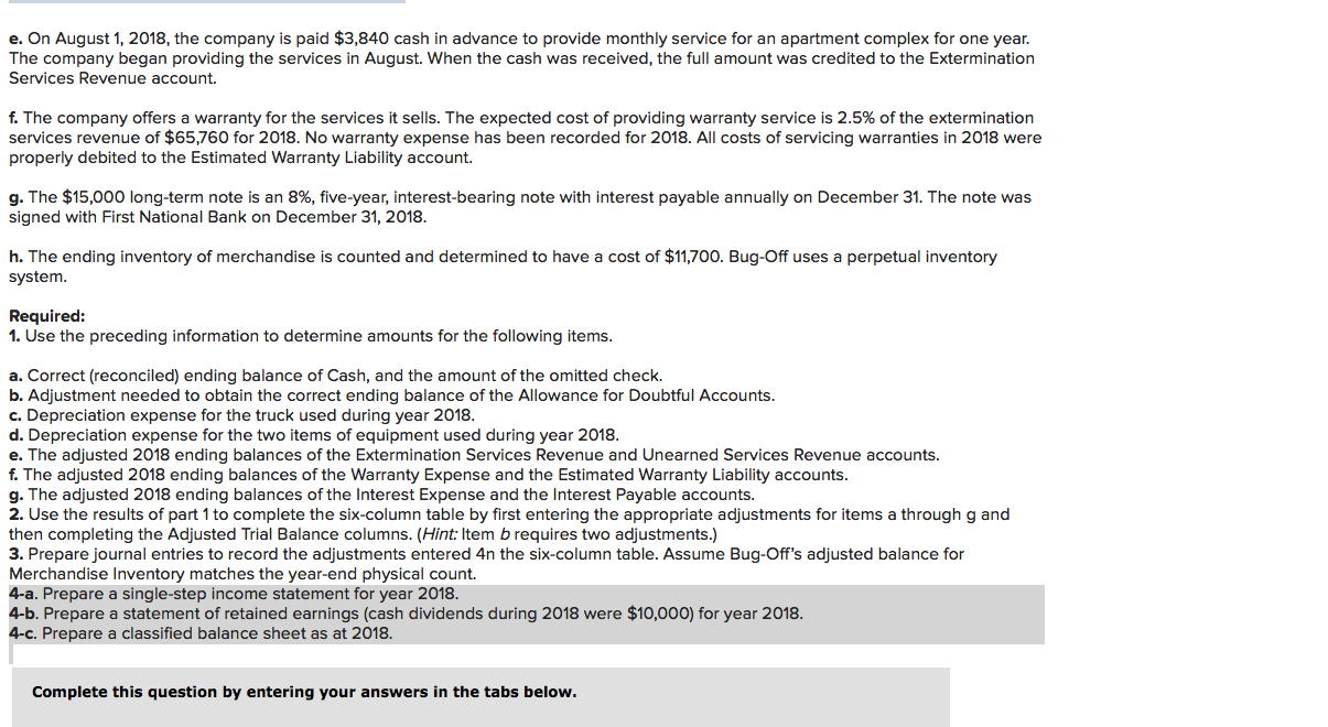 2018. 4-c. Prepare a classified balance sheet as at 2018. Any help
