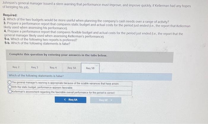 supervisory salarles. Shortly after the conclusion of the quarter's first month. Johnson