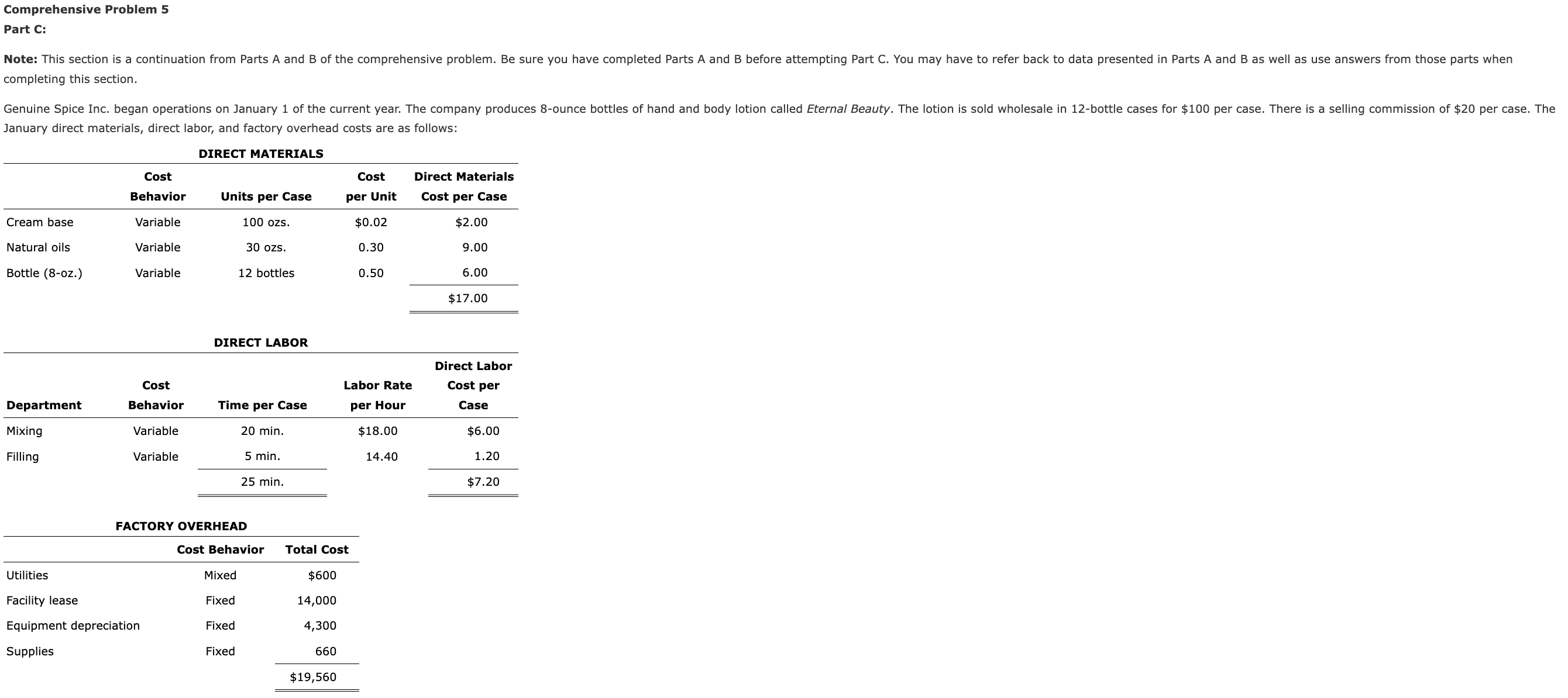  Comprehensive Problem 5 Part C-August Variance Analysis more cases than planned