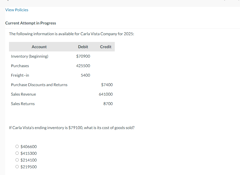 Current Attempt in Progress The following information is available for Carla