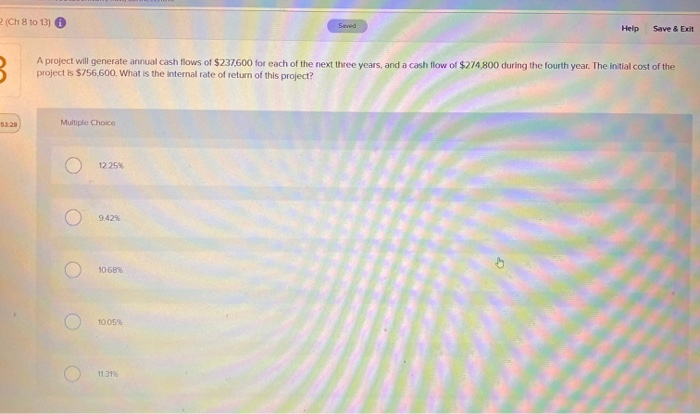  - (ch 8 to 3 0 Help Save & Exit A