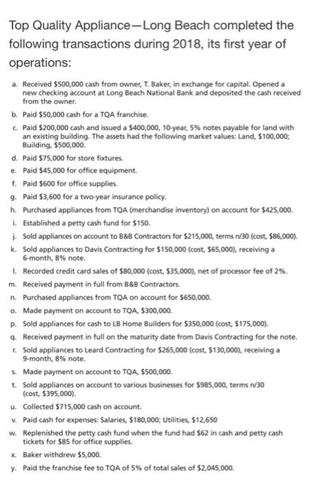 Top Quality Appliance-Long Beach has just pur- chased a franchise from Top