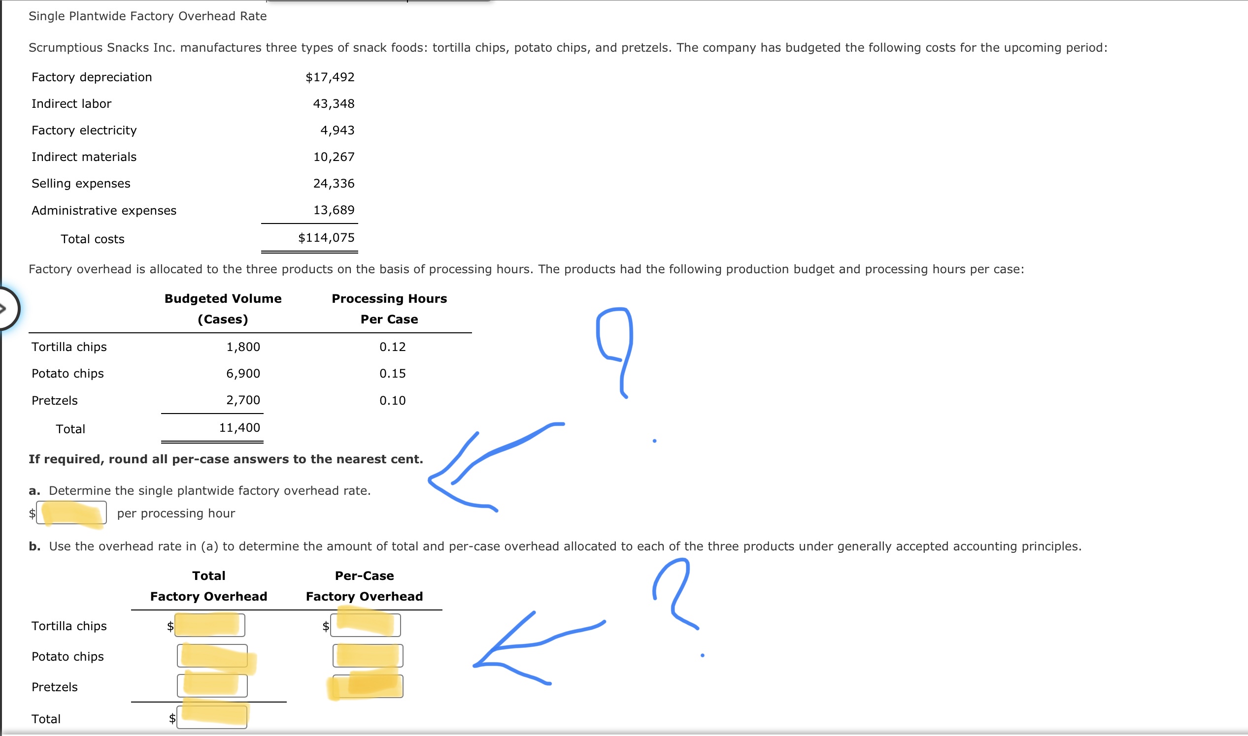  If required, round all per-case answers to the nearest cent. a.