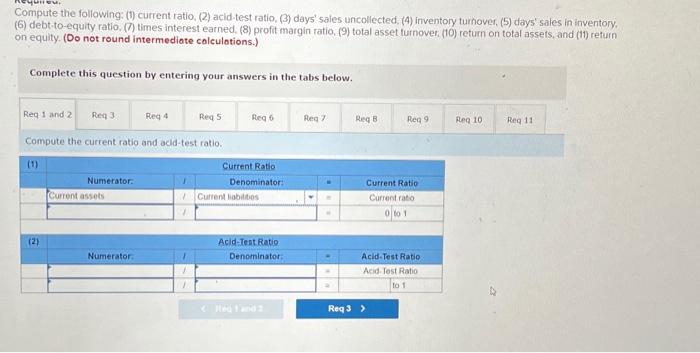 Cabot Corporation follow. (All sales were on credit, selected balance sheet amounts