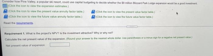  Consider how Pine Valley, a popular ski resort, could use capital