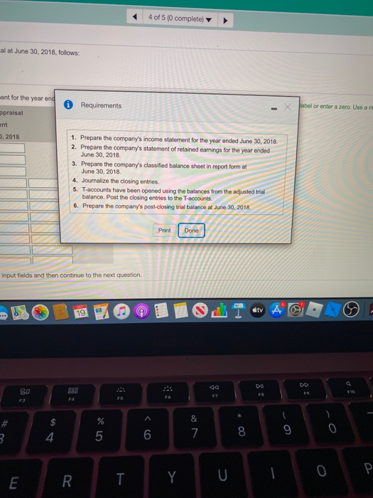 o $ Eldrich Real Estate Appraisal Adjusted Trial Balance June 30, 2018